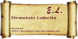 Ehrenstein Ludovika névjegykártya